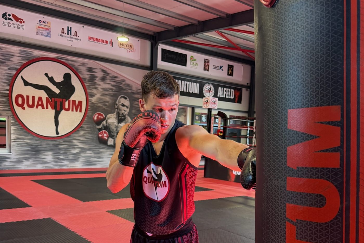 Fitnessboxen am Sandsack